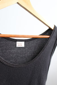 rib knit ash black tank