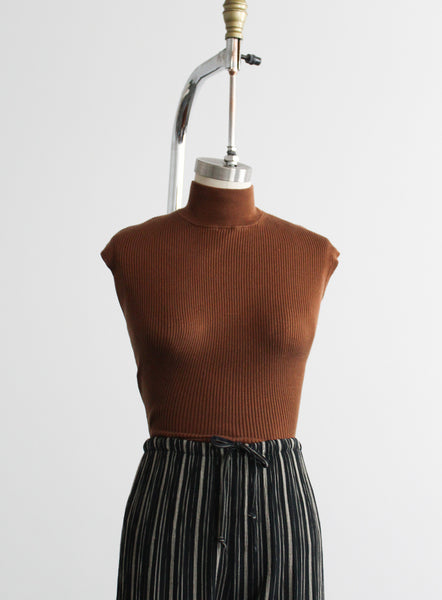 clay silk knit tank