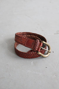 horseshoe braided leather belt