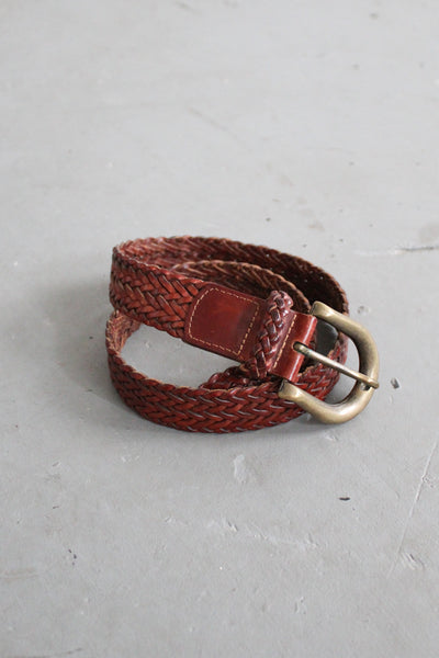 horseshoe braided leather belt