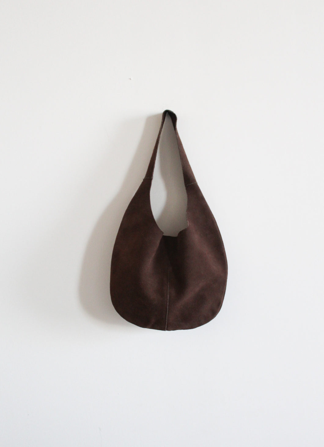 espresso suede shoulder bag