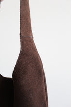 espresso suede shoulder bag