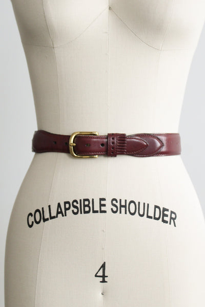 oxblood leather belt