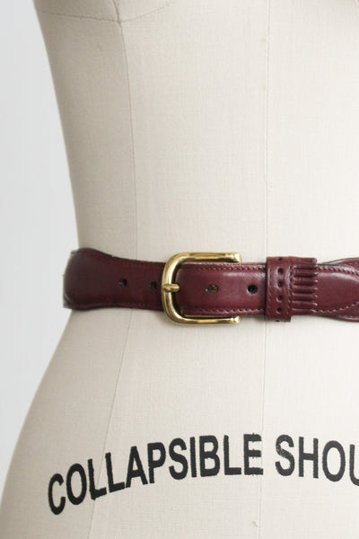 oxblood leather belt