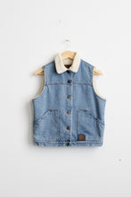 sherpa denim vest