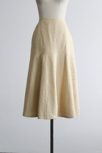 cornsilk linen skirt
