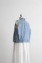 sherpa denim vest