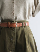 seed stitch honey leather belt