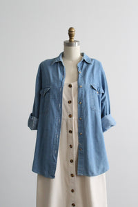 distressed hudson falls denim work shirt