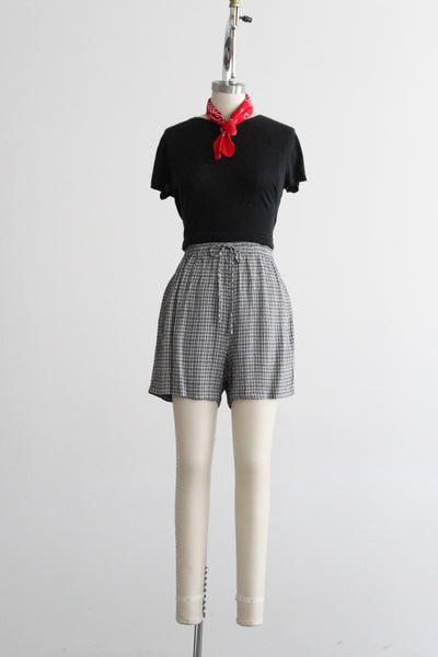 b&w gingham shorts