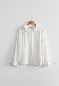 peter pan collar sheer blouse