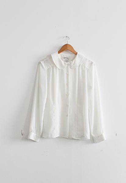peter pan collar sheer blouse