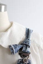 sunfaded distressed short overalls