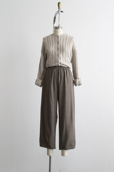 emma plaid cotton trousers