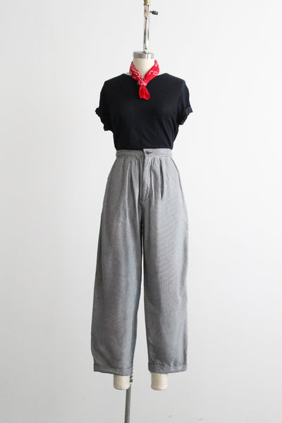 gingham cotton trousers