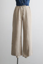 oat linen trousers