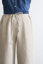 oat linen trousers