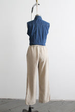 sleeveless denim button up