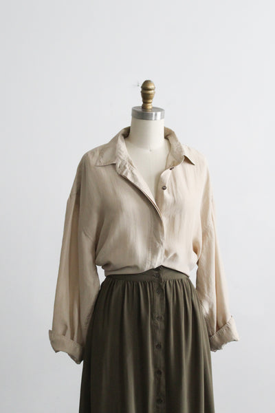 fawn silk button up (m/l)
