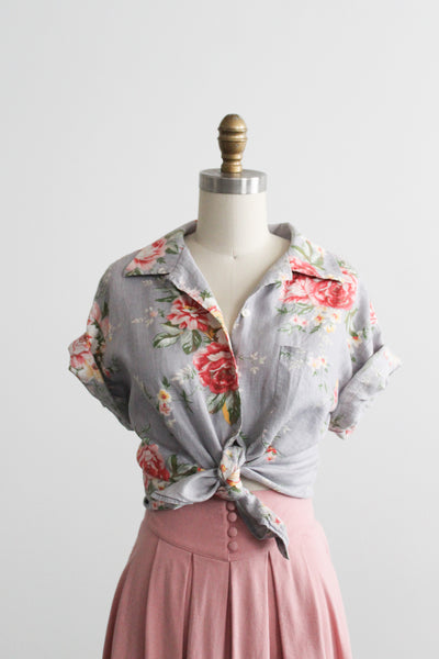 spring garden linen button up