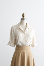 parchment silk button up