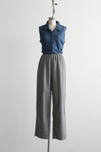 sleeveless denim tunic