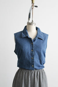 sleeveless denim tunic