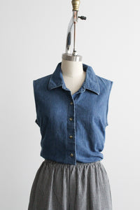 sleeveless denim tunic