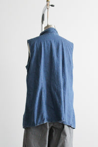 sleeveless denim tunic
