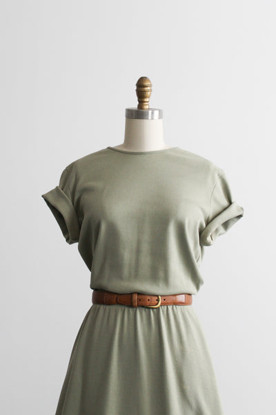 sage cotton day dress