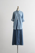 sunfaded denim button up