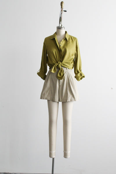 parchment cotton shorts