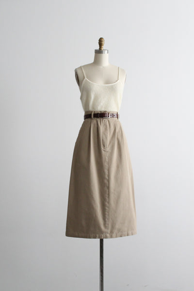 almond cotton midi skirt