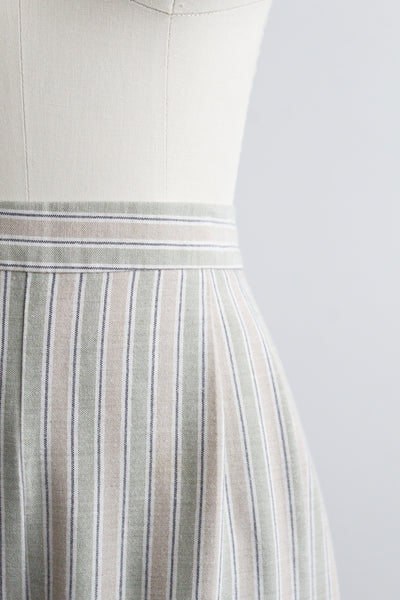 sage leaf striped trousers