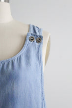 railroad stripe denim romper