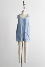 railroad stripe denim romper