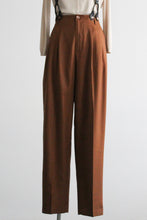 tobacco silk suspender trousers