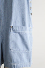 railroad stripe denim romper