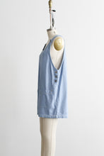 railroad stripe denim romper