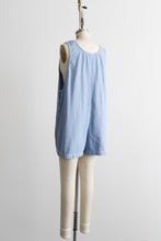 railroad stripe denim romper