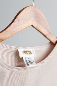 putty pink silk knit tee
