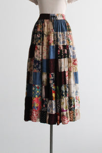 patchwork maxi skirt