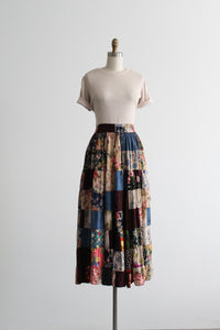 patchwork maxi skirt