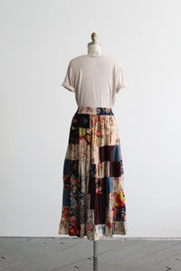 patchwork maxi skirt