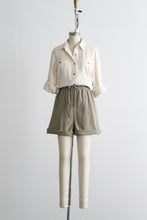 ivory silk button up