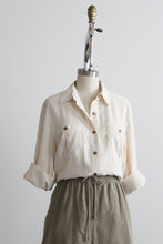 ivory silk button up