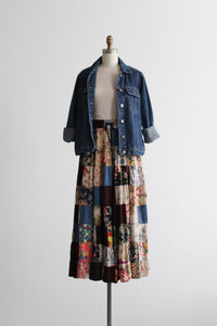 patchwork maxi skirt