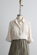ivory silk button up