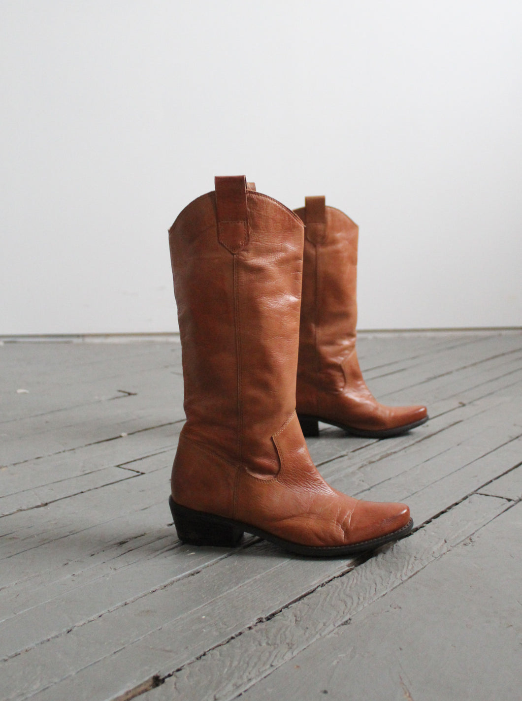 honey leather boots size 7