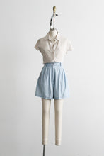 high waisted chambray shorts